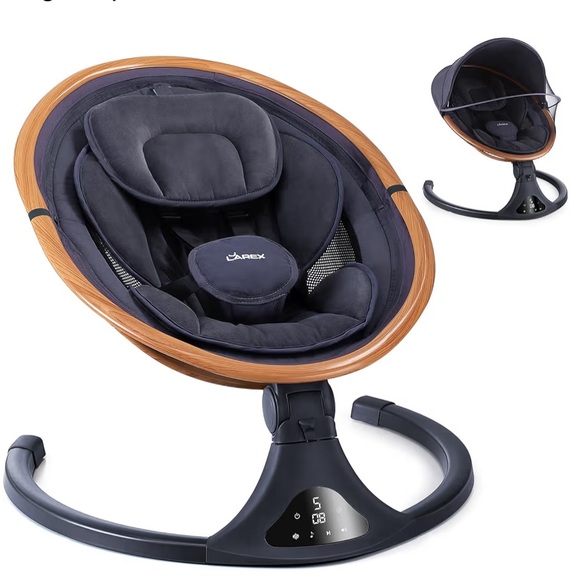 larex Other - Larex Electric Black Gray Canopy Hanging Toy Swivel Swing